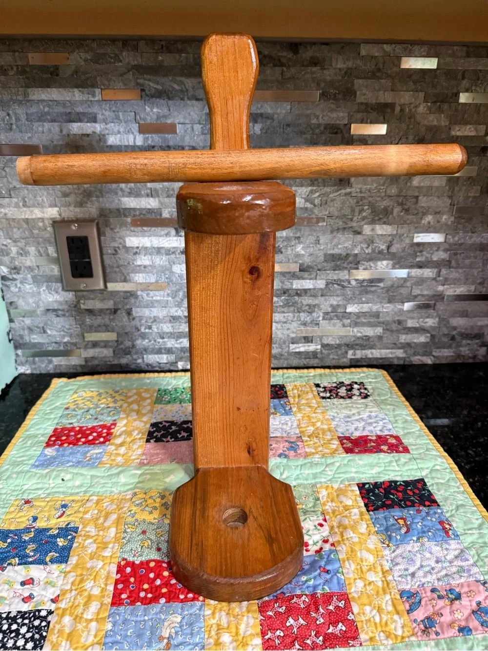 Vintage Cottage Core Wood Paper Towel Holder